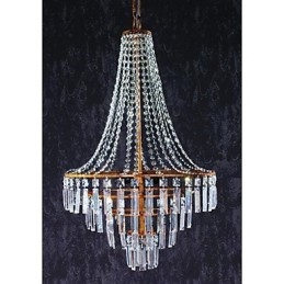 Lampadario in cristallo 3 livelli ottone antico