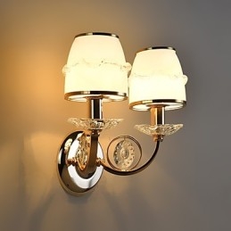 Applique da parete moderna contemporanea elettroplaccata luce ambientale E14 2 lampadine