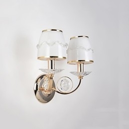 Applique da parete moderna contemporanea elettroplaccata luce ambientale E14 2 lampadine