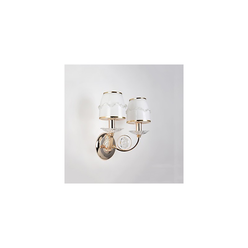 Applique da parete moderna contemporanea elettroplaccata luce ambientale E14 2 lampadine