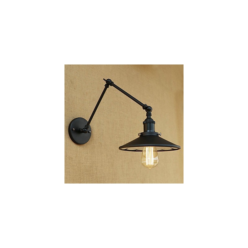 Applique da parete retrò rustica con braccio oscillante mini