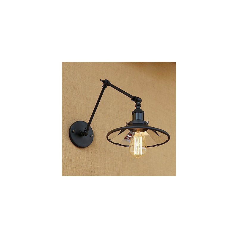 Applique da parete retrò rustica con braccio oscillante mini
