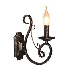 Applique da parete retrò a candela in metallo per corridoio
