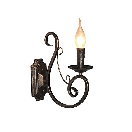 Applique da parete retrò a candela in metallo per corridoio