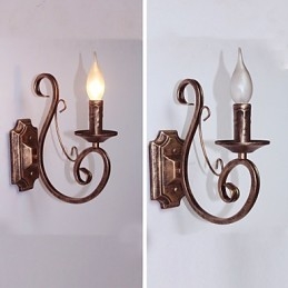 Applique da parete retrò a candela in metallo per corridoio