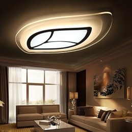 Plafoniera LED moderna contemporanea a filo in metallo bianco 50 x 32 cm