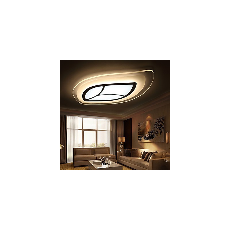 Plafoniera LED moderna contemporanea a filo in metallo bianco 50 x 32 cm