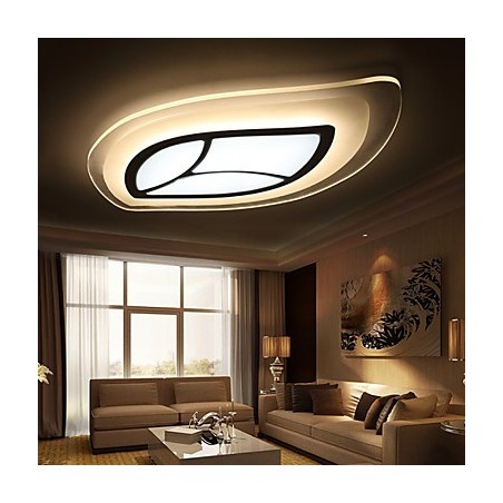 Plafoniera LED moderna contemporanea a filo in metallo bianco 50 x 32 cm