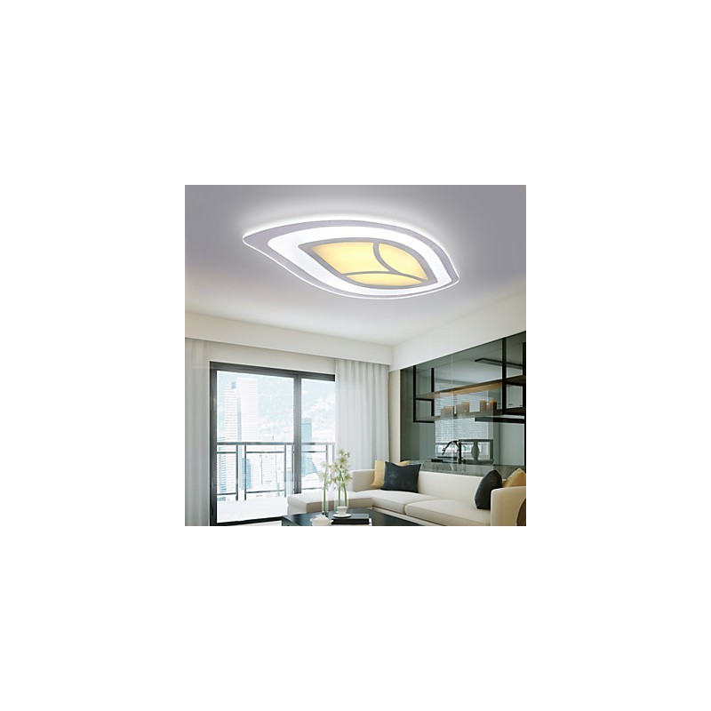 Plafoniera LED moderna contemporanea a filo in metallo bianco 50 x 32 cm