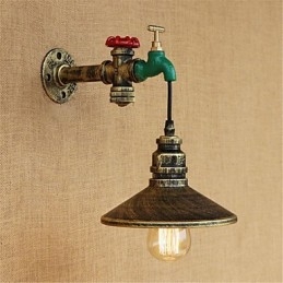 Applique da parete mini retrò con finitura pittura, luce ambientale, E26/E27