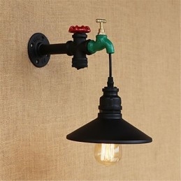 Applique da parete mini retrò con finitura pittura, luce ambientale, E26/E27