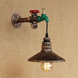 Applique da parete mini retrò con finitura pittura, luce ambientale, E26/E27