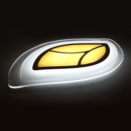Plafoniera LED moderna contemporanea a filo in metallo bianco 50 x 32 cm