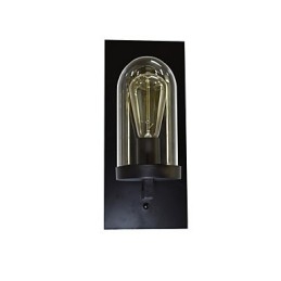 Applique da parete in metallo verniciato nero, retrò, stile rustico/classico, 1 lampadina E27
