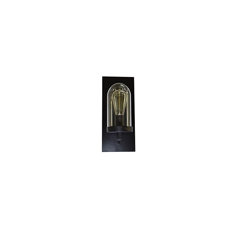 Applique da parete in metallo verniciato nero, retrò, stile rustico/classico, 1 lampadina E27