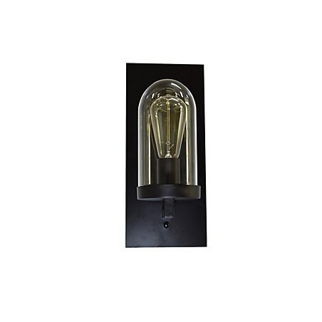 Applique da parete in metallo verniciato nero, retrò, stile rustico/classico, 1 lampadina E27