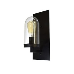 Applique da parete in metallo verniciato nero, retrò, stile rustico/classico, 1 lampadina E27