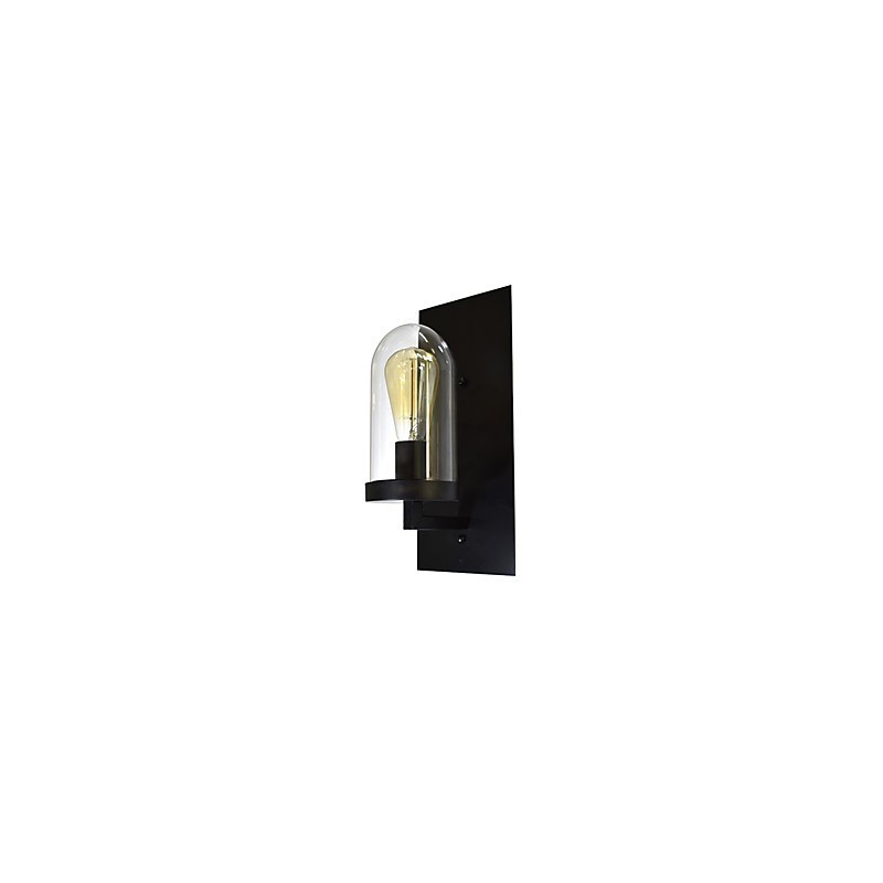 Applique da parete in metallo verniciato nero, retrò, stile rustico/classico, 1 lampadina E27