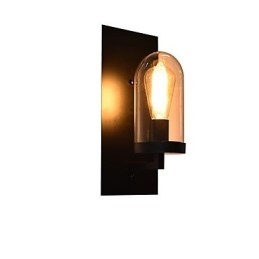 Applique da parete in metallo verniciato nero, retrò, stile rustico/classico, 1 lampadina E27