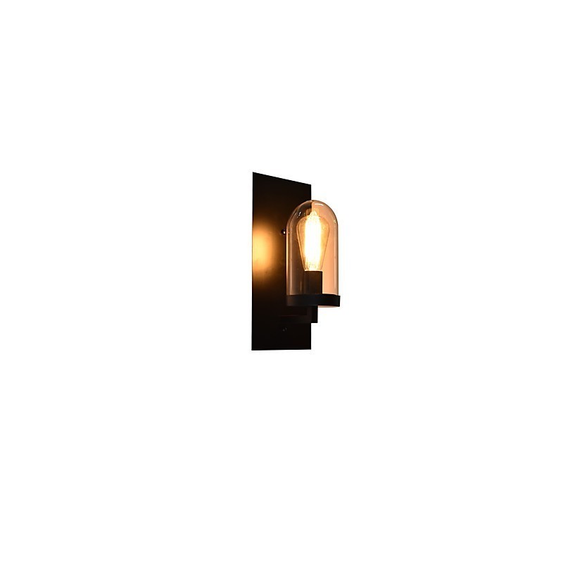 Applique da parete in metallo verniciato nero, retrò, stile rustico/classico, 1 lampadina E27