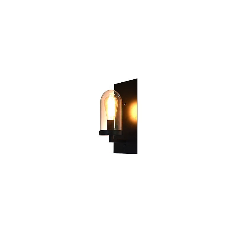 Applique da parete in metallo verniciato nero, retrò, stile rustico/classico, 1 lampadina E27