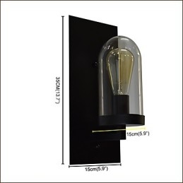 Applique da parete in metallo verniciato nero, retrò, stile rustico/classico, 1 lampadina E27