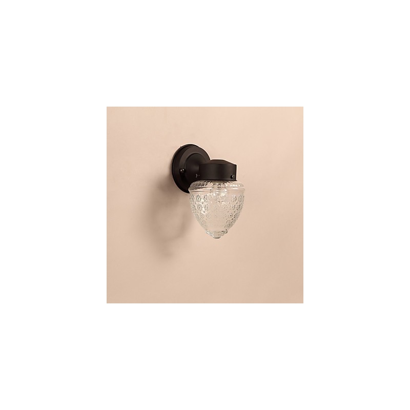 Applique da parete mini moderna contemporanea finitura ossido nero luce ambientale 15 x 17,5 cm
