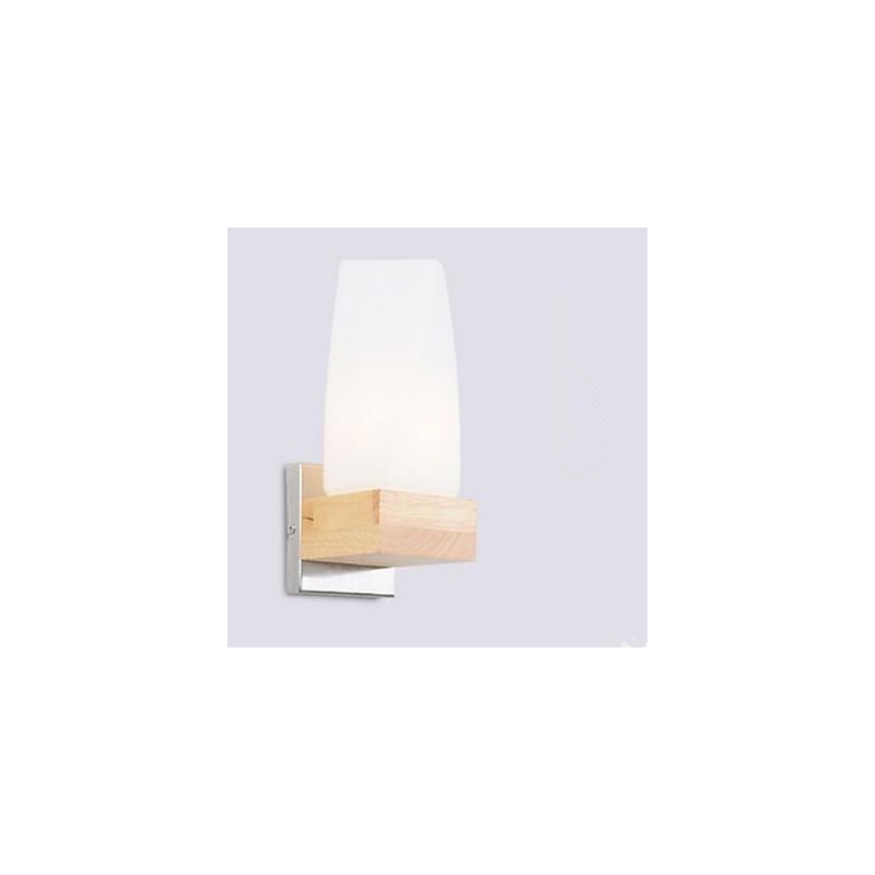 Applique da parete in legno massello e vetro, stile nordico, 70 cm