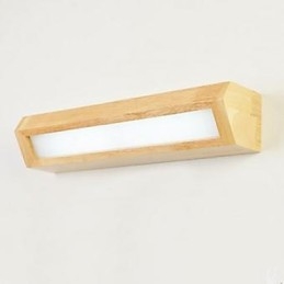 Applique da parete bagno moderna contemporanea LED integrato 5 W 35 x 35 x 8 cm legno bambù vetro
