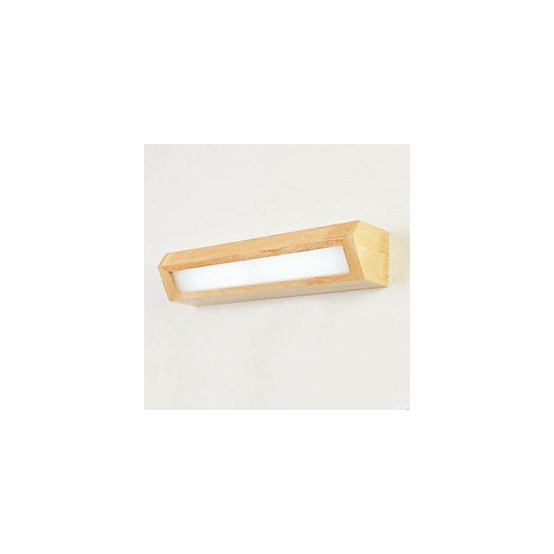 Applique da parete bagno moderna contemporanea LED integrato 5 W 35 x 35 x 8 cm legno bambù vetro