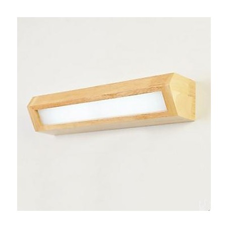 Applique da parete bagno moderna contemporanea LED integrato 5 W 35 x 35 x 8 cm legno bambù vetro
