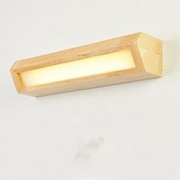 Applique da parete bagno moderna contemporanea LED integrato 5 W 35 x 35 x 8 cm legno bambù vetro