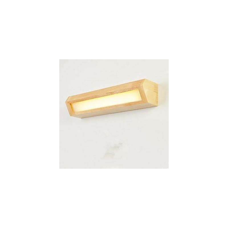 Applique da parete bagno moderna contemporanea LED integrato 5 W 35 x 35 x 8 cm legno bambù vetro