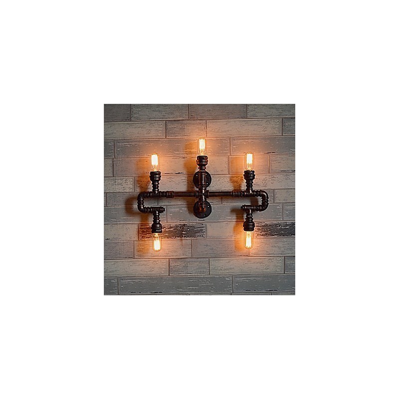 Applique da parete moderna contemporanea in metallo, luce ambientale, 5 lampadine E27/E26