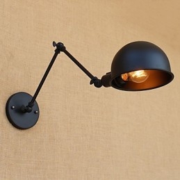 Applique da parete country retrò con braccio oscillante mini, protezione occhi, verniciata