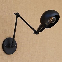 Applique da parete country retrò con braccio oscillante mini, protezione occhi, verniciata