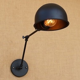 Applique da parete country retrò con braccio oscillante mini, protezione occhi, verniciata