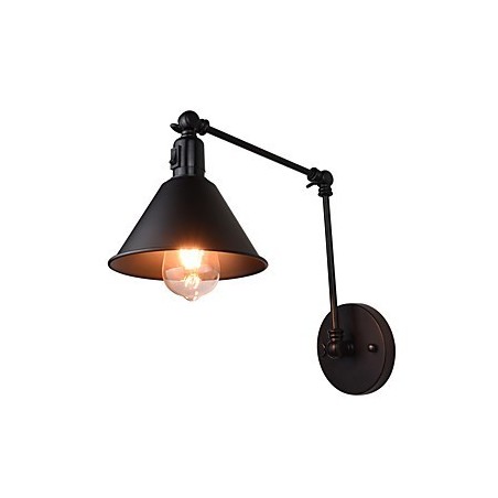 Applique da parete in ferro retrò vintage rustica con lampadina E26/E27