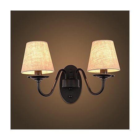 Applique da parete rustica vintage con finitura verniciata, luce ambientale, 2x E12/E14