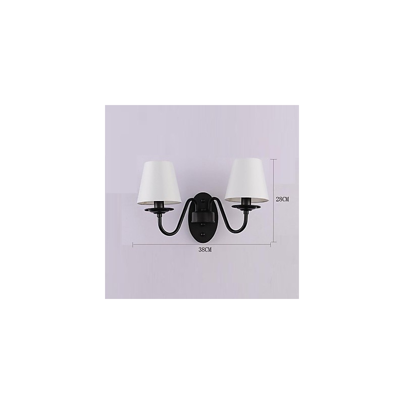 Applique da parete rustica vintage con finitura verniciata, luce ambientale, 2x E12/E14