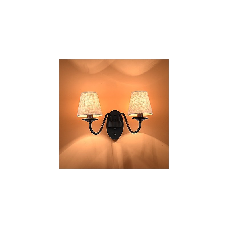 Applique da parete rustica vintage con finitura verniciata, luce ambientale, 2x E12/E14