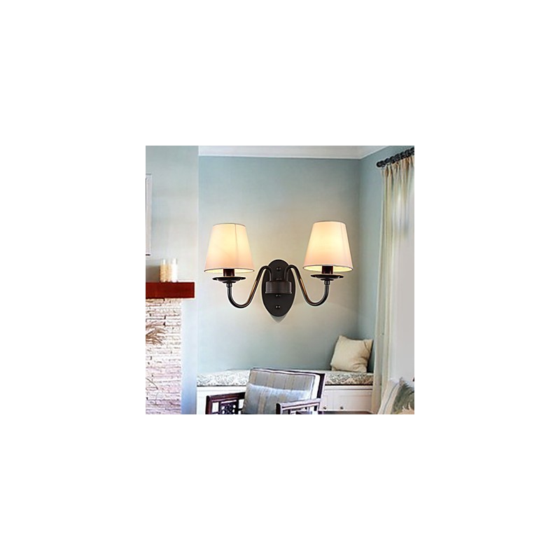 Applique da parete rustica vintage con finitura verniciata, luce ambientale, 2x E12/E14