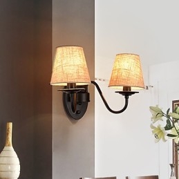 Applique da parete rustica vintage con finitura verniciata, luce ambientale, 2x E12/E14