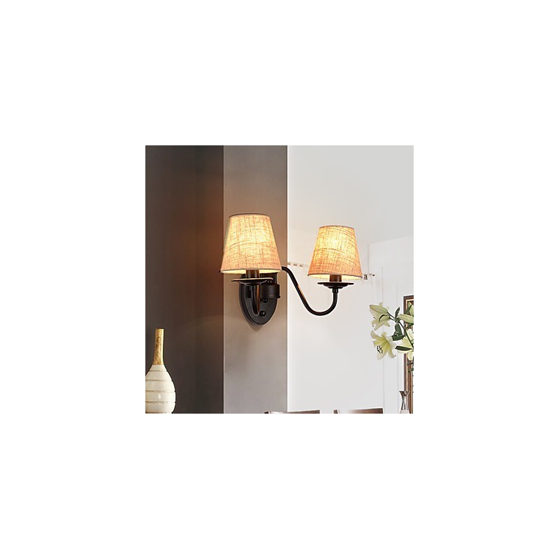 Applique da parete rustica vintage con finitura verniciata, luce ambientale, 2x E12/E14