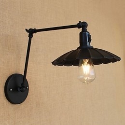 Applique da parete vintage country mini con braccio oscillante, finitura verniciata, E26/E27, 4 W