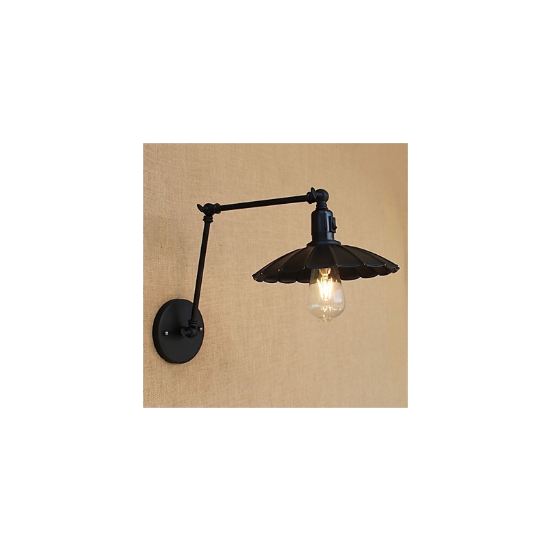 Applique da parete vintage country mini con braccio oscillante, finitura verniciata, E26/E27, 4 W