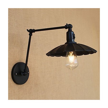 Applique da parete vintage country mini con braccio oscillante, finitura verniciata, E26/E27, 4 W