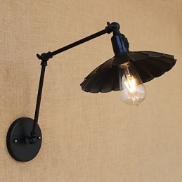 Applique da parete vintage country mini con braccio oscillante, finitura verniciata, E26/E27, 4 W