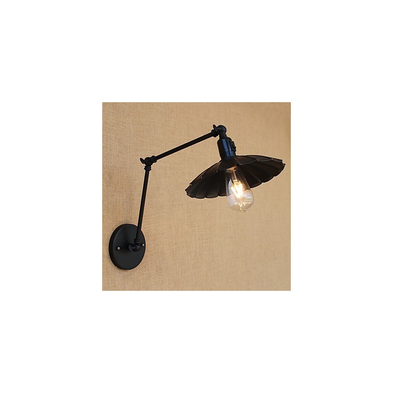 Applique da parete vintage country mini con braccio oscillante, finitura verniciata, E26/E27, 4 W