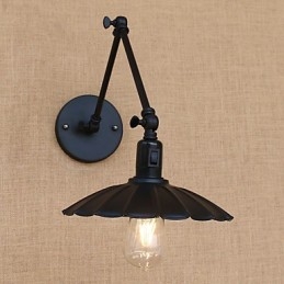 Applique da parete vintage country mini con braccio oscillante, finitura verniciata, E26/E27, 4 W